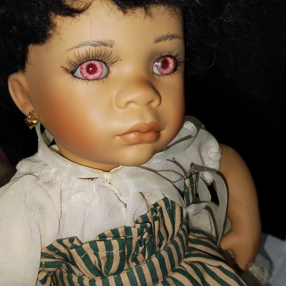 Vintage Signed 1993 Linda Steele Porcelain Doll African American